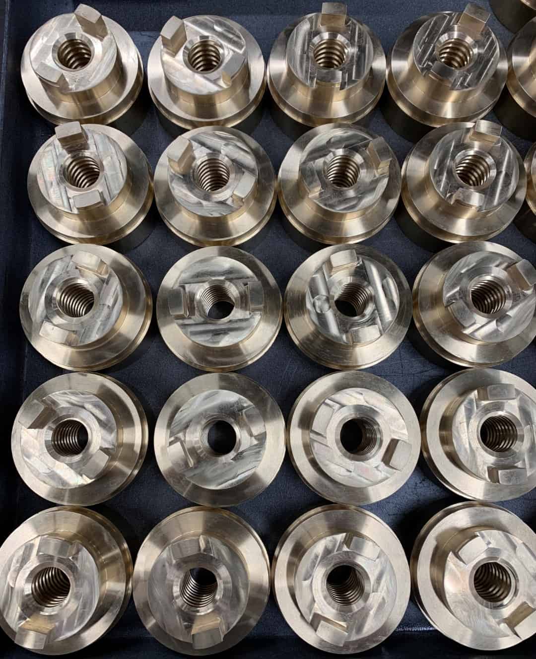 Custom machined brass fasteners