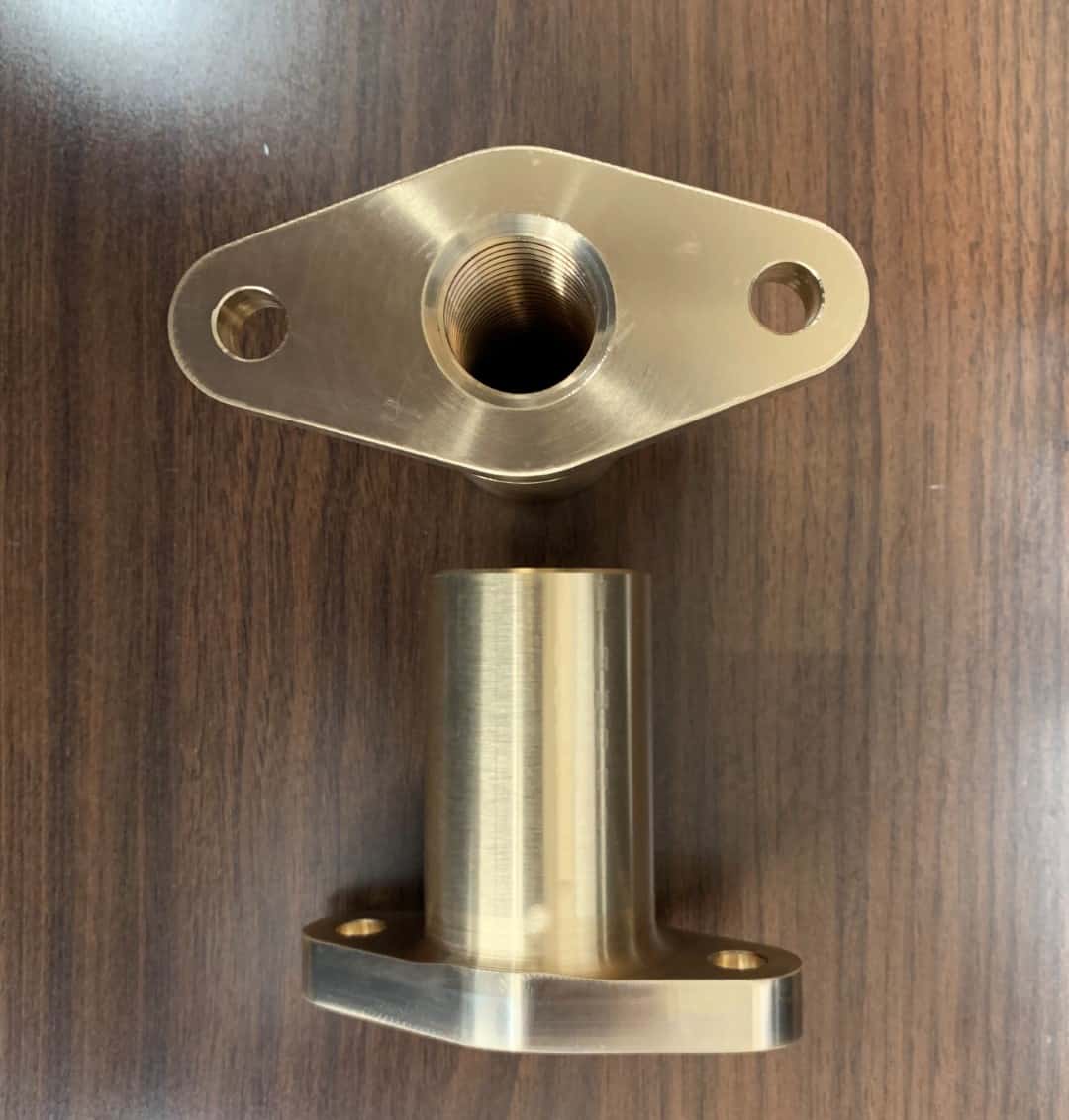 Detail machining work on a brass part