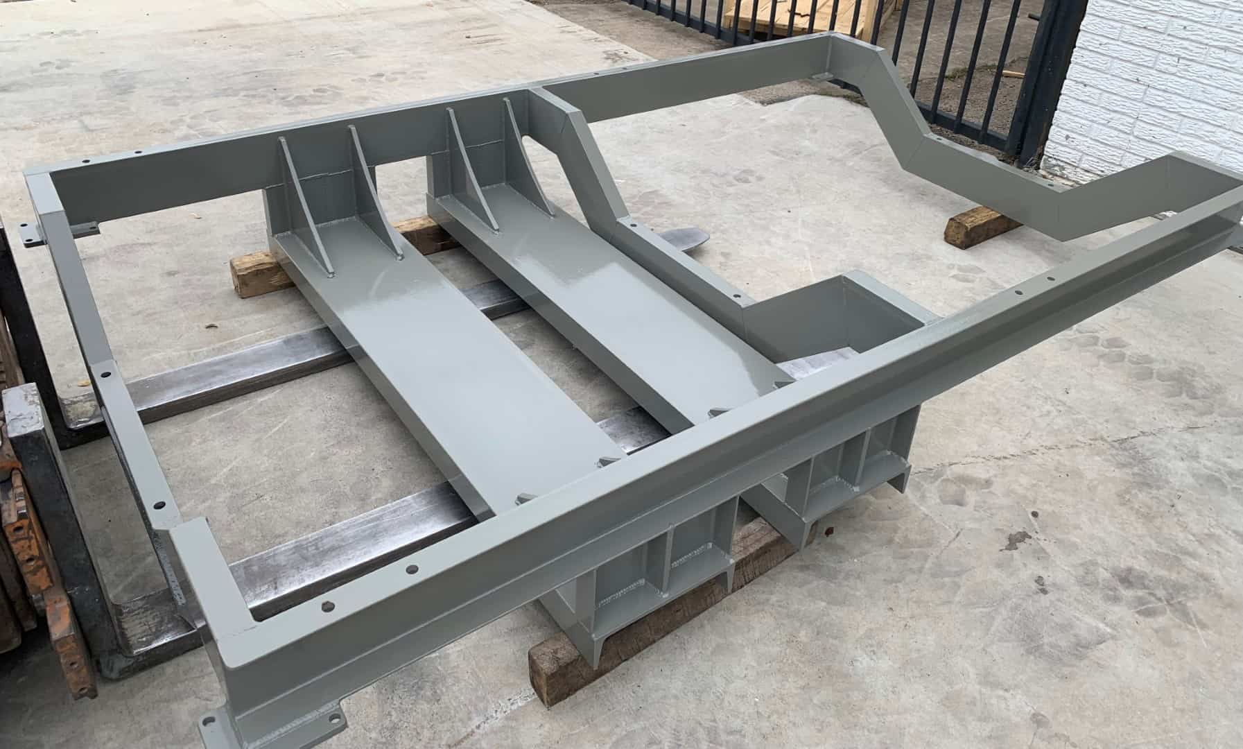 Custom fabricated industrial frame built at Kimbrell Manufacturing Corporation
