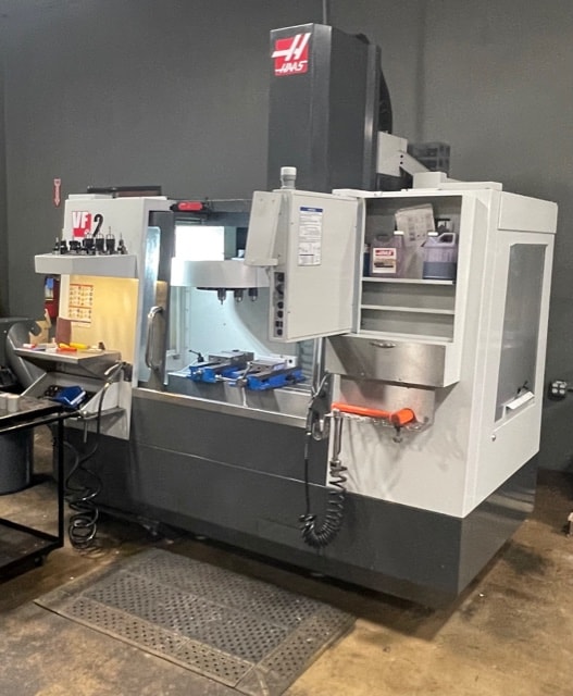 Haas VF-2 CNC vertical machining center on the Kimbrell Manufacturing Corporation shop floor