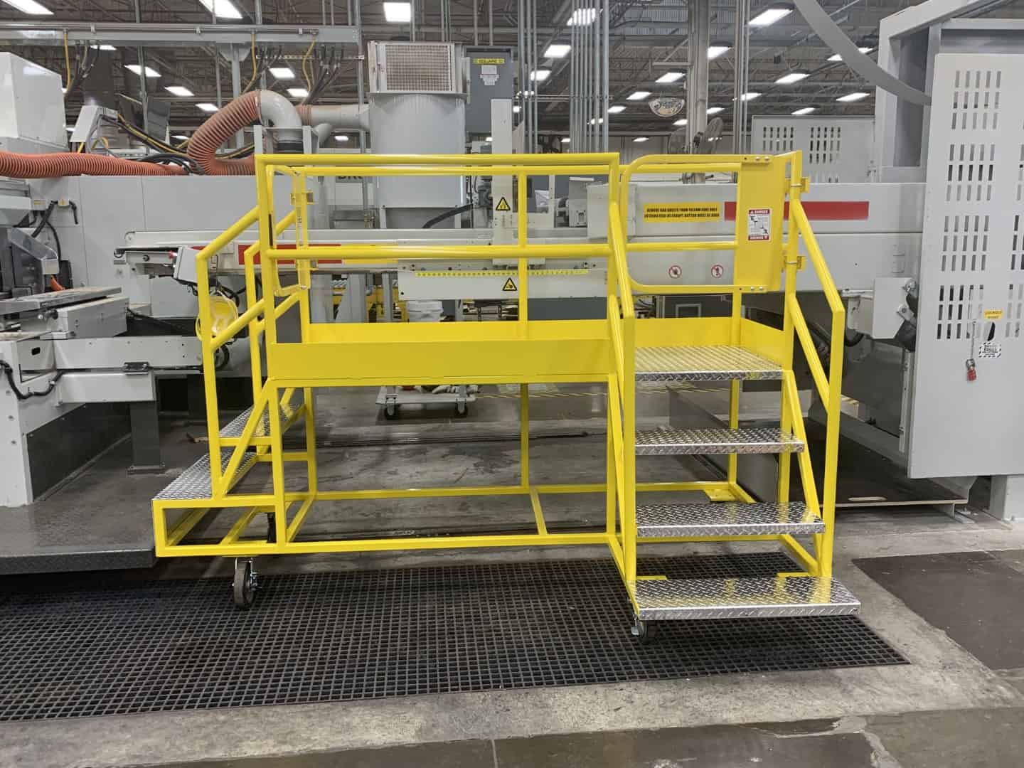 Custom industrial platform fabrication in progress