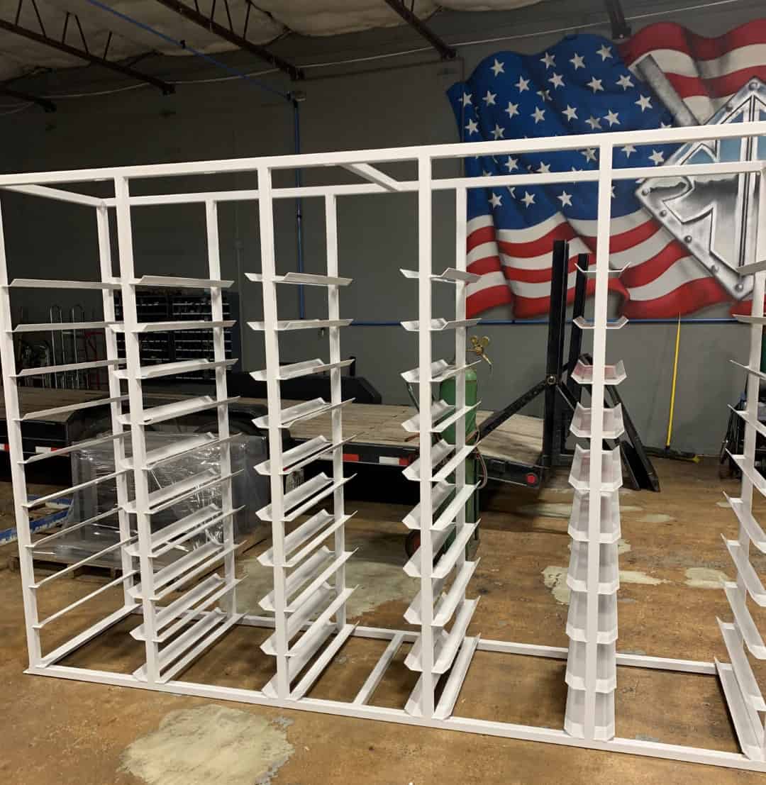 Fabricated production rack assembly