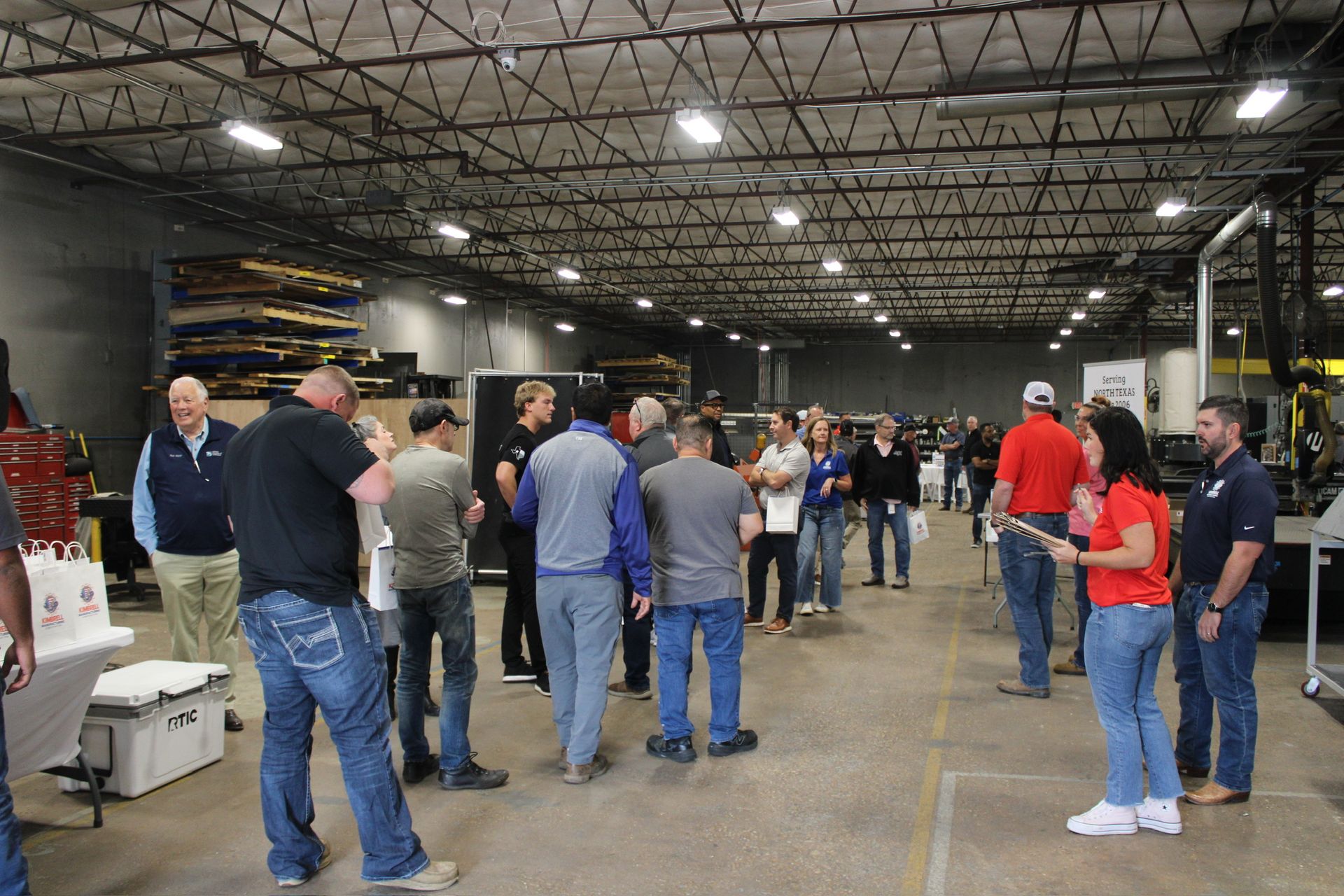 Guests and team members on the Kimbrell Manufacturing Corporation shop floor