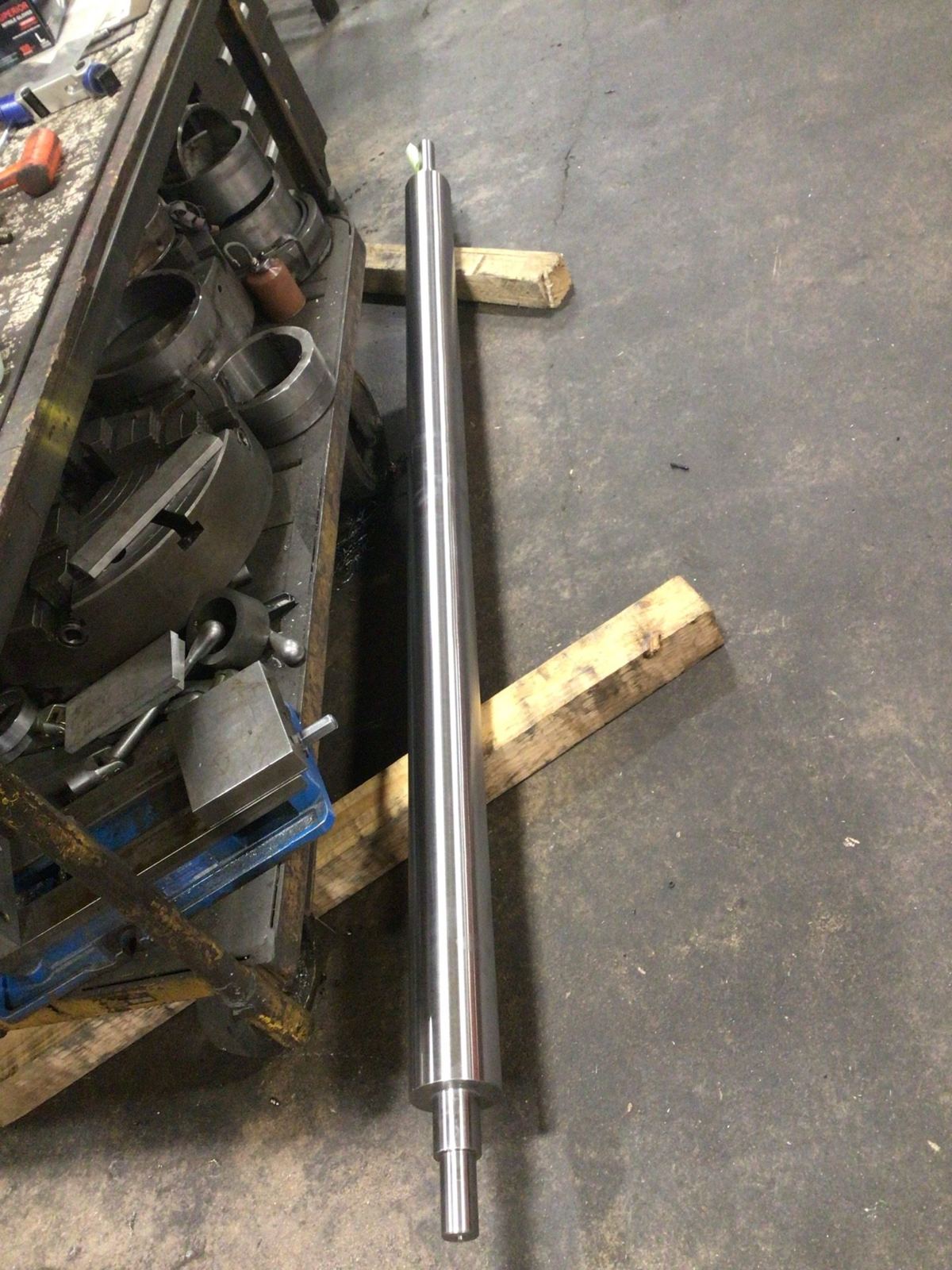 Large precision-machined shaft at Kimbrell Manufacturing Corporation's Garland, Texas shop